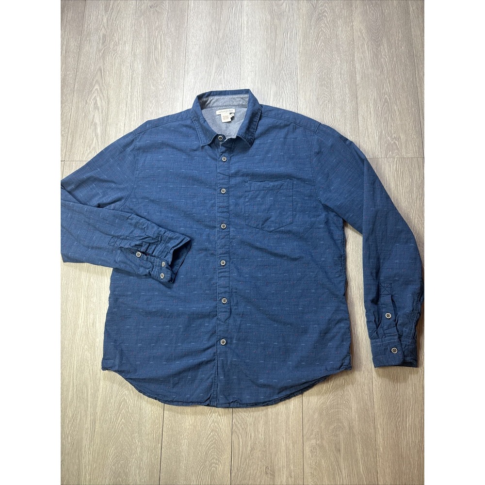 Carbon 2 Cobalt Shirt Mens M Blue Button Up Long Sleeve Casual Patterned‎